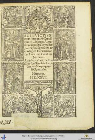 AD INVICTISSImum Impatorem Carolum quintum Caesarem Augustum reliquosque Germaniae proceres pro agnoscenda uera religione Paraeneticon