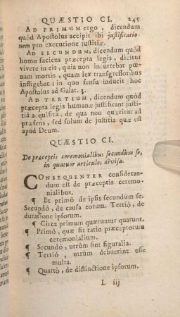 Quaestio CI. De praeceptis ceremonialibus secundùm se, in quatuor articulos divisa.