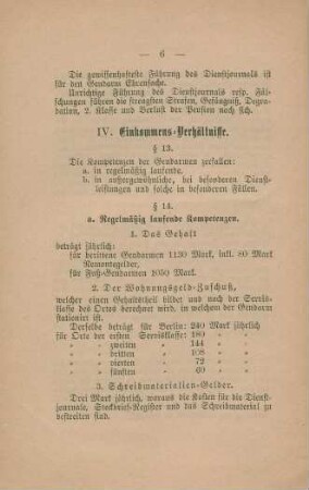 IV. Einkommens-Verhältnisse