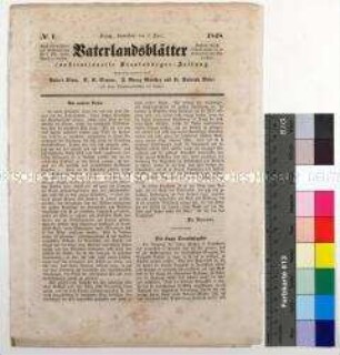 Tageszeitung Vaterlandsblätter, Nr. 1