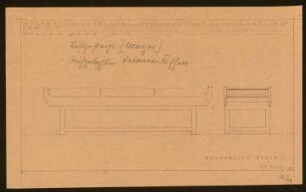 Werkbund-Ausstellung, Stuttgart-Weißenhof Einfamilienhaus Typ C 7: Diele, Bank 1:10 von Variante 2