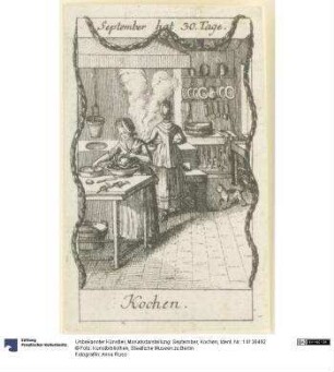 Monatsdarstellung: September, Kochen