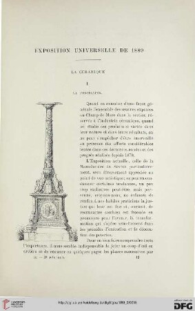 3. Pér. 2.1889: [Les industries d'art, 1,1], La céramique, La porcelaine : Exposition Universelle de 1889