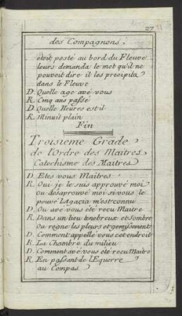 Troisieme Grade