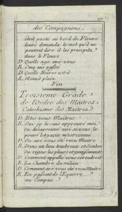 Troisieme Grade
