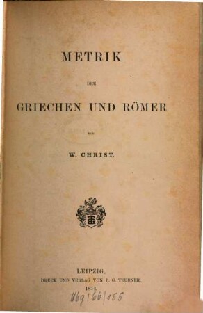 Metrik der Griechen und Römer