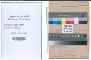 Entnazifizierung Gerhard Hirtz , geb. 24.03.1875 (Reg.Vermessungsrat)
