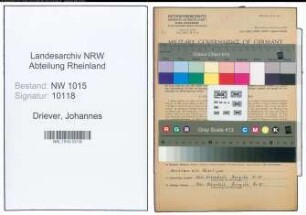 Entnazifizierung Johannes Driever , geb. 14.12.1905 (Arbeiter)