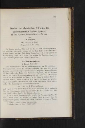 Studien zu chemischen Affinität. III.