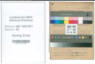 Entnazifizierung Emilie Henning , geb. 16.09.1887 (Wirtin)