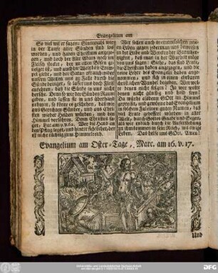 Evangelium am Oster-Tage, Marc. am 16. v. 17.
