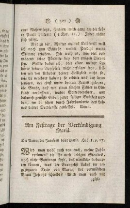 521-545, Am Festtage der Verkündigung Mariae. - Am Festtage der Himmelfahrt Christi.