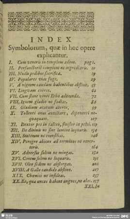 Index Symbolorum, quae in hoc opere explicantur