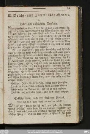 III. Beicht- udn Communion-Gebete.