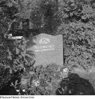 Grabstein für Ernst Balzer : Dresden. Friedhof (vielleicht auf dem Weißen Hirsch). Grabstein für Ernst Balzer (wohl 1951)