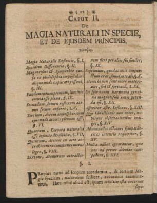 Caput II. De Magia Naturali In Specie, Et De Eiusdem Principiis