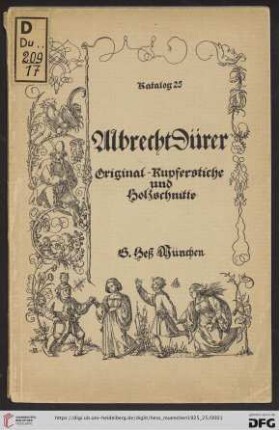 Nr. 25: Katalog: Albrecht Dürer - Original-Kupferstiche und Holzschnitte