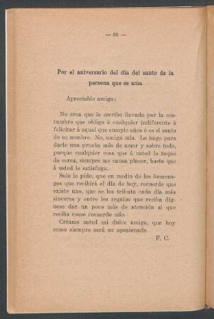 Por el aniversario del día del santo de la persona que se ama