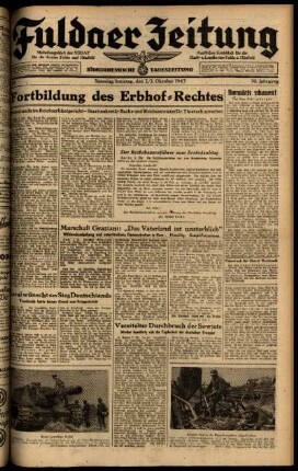 Ausgabe vom Sonntag, den 03. Oktober 1943.