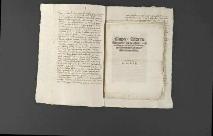 Herzog Christoph von Württemberg und Pfalzgraf Wolfgang übermitteln einander Kirchenordnungen, Mandate gegen Gotteslästerer und Wiedertäufer, auch Abstellung der unflätigen Pluderhosen und gewachster Stiefel, dazu erbittet der Pfalzgraf auch noch die württembergische Kanzleiordnung, auch den Staat des Marschalls, Haushofmeisters und anderer Hofdiener.