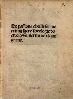 Sermo historialis passionis dominicae : mit zwei Introduktionen zum Predigtvortrag und Gedicht zur Autorschaft