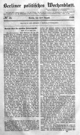 No 35, 31. August 1839