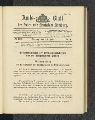 No. 169, 19. Juli 1918