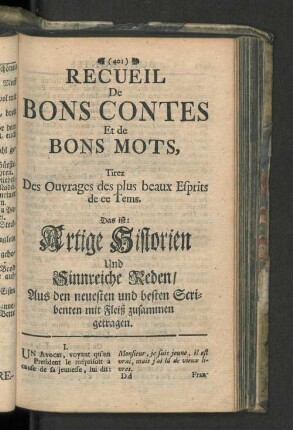 Artige Historien und Sinnreiche Reden/ ...