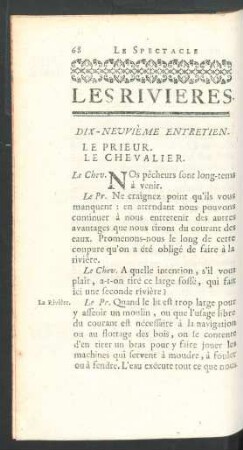 Dix-neuvième Entretien. Les Rivieres.