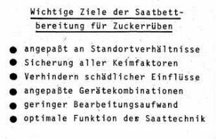 Wichtige Ziele der Saatbettbereitung für Zuckerrüben