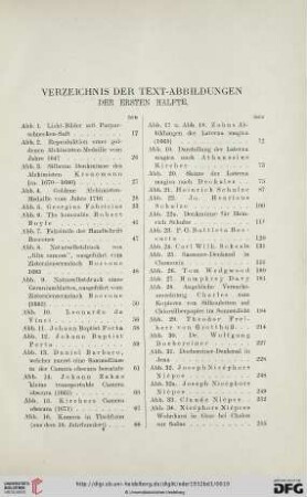 Verzeichnis der Text-Abbildungen ersten Hälfte