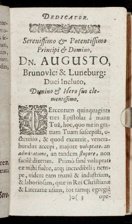 Serenissimo ... Dn. Augusto, Brunovic. & Luneburg. Duci ...