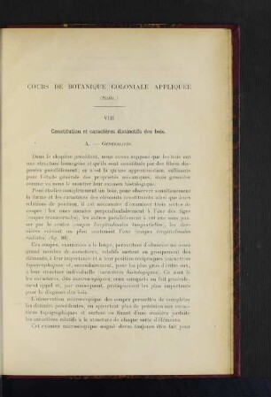 Cours De Botanique Coloniale Appliquée.