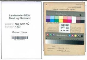 Entnazifizierung Hans Gotzen , geb. 15.05.1907 (Mechaniker)