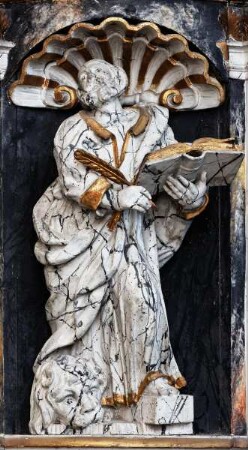 Kanzel mit Immaculata und Evangelisten — Kanzelkorb mit Evangelisten — Markus der Evangelist
