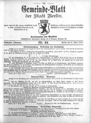 1919,15: Nr. 15, 13. April 1919
