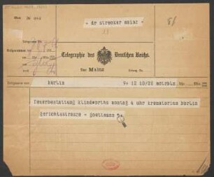 Brief an Ludwig Strecker  an B. Schott's Söhne : 30.07.1916