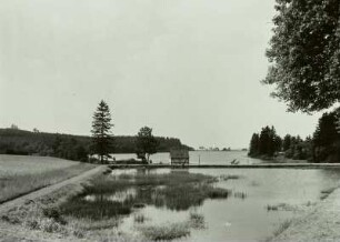 Dörnthal, Freiberger Bergbaurevier, Dörnthaler-Kunstteich, Blick von Südwesten über die Vorsperre