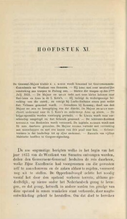 Hoofdstuk XI. De generaal-majoor titulair C. J. Riesz wordt benoemd tot gouvernements-commissaris ter Westkust van Sumatra. - ...
