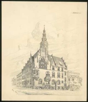 Rathaus (?): Perspektivische Ansicht