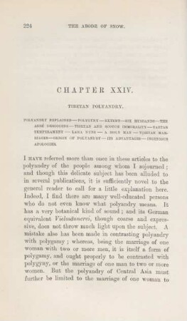 Chapter XXIV. Tibetan polyandry