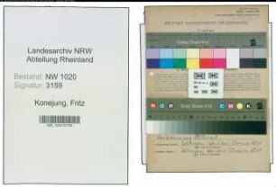 Entnazifizierung Fritz Konejung , geb. 01.06.1917 (Schlosser)