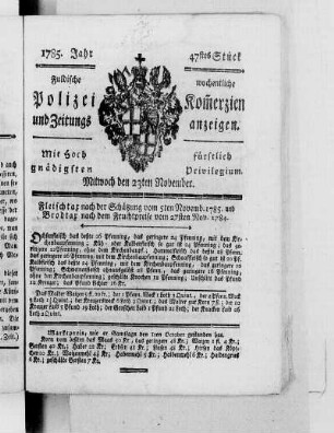 47tes Stück., Ausgabe vom 23. November 1785