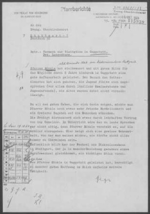 Gaggstatt mit Mistlau und Niederwinden: Visitationsbericht mit Pfarrbericht 1964