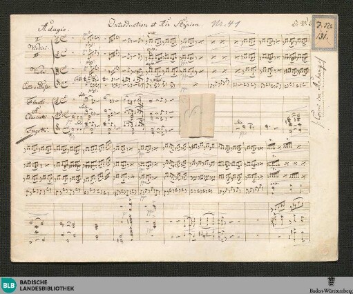 Introduction et Air Styrien - JWK Mus.Ms. 41 : vl, orch; a; StrK 211, StrK WoO 1.15