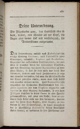 Dritte Unterordnung [bis] Fünfte Unterordnung