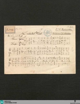 Deutsches Lied - JWK Mus.Ms. 262 : Coro maschile; C; StrK WoO 8.07