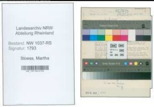Entnazifizierung Martha Stoess , geb. 27.10.1895 ()