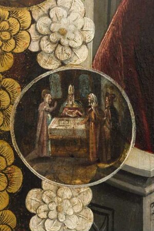 Marienaltar — Medaillon mit Darbringung im Tempel