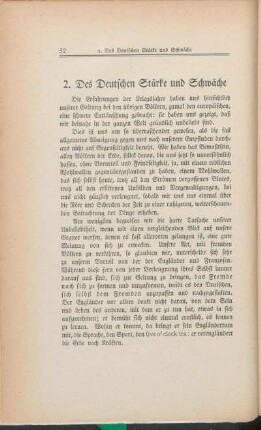 2. Des Deutschen Stärke und Schwäche.